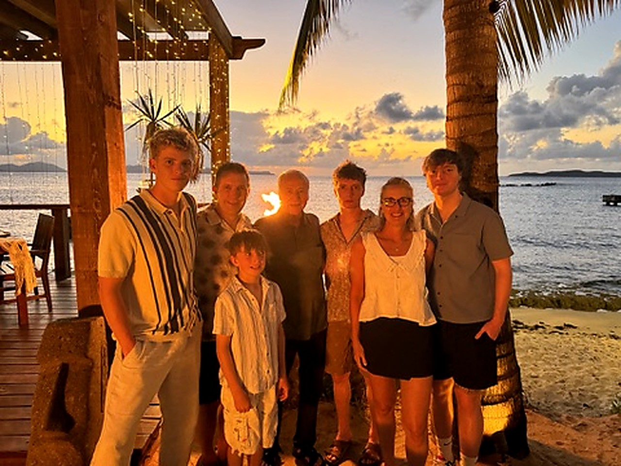 Family sunset dinner